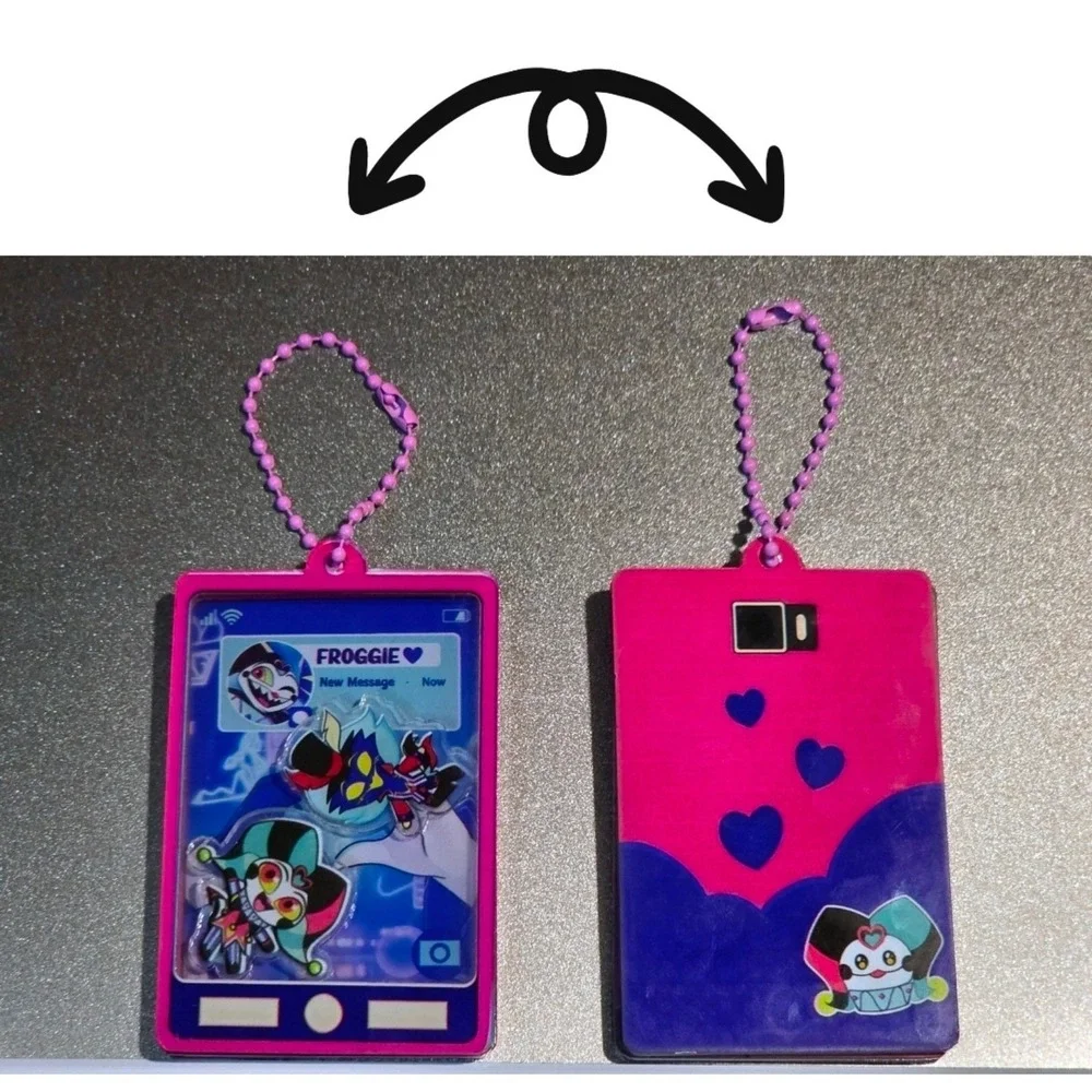 Fizzarolli and Asmodeus Shaker Charm Keychain Helluva Boss Fizz & Oz Cell Phone